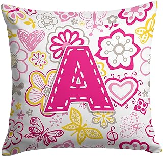 Carta a flores y mariposas color rosa tela de lona almohada decorativa – CJ2005-APW1414