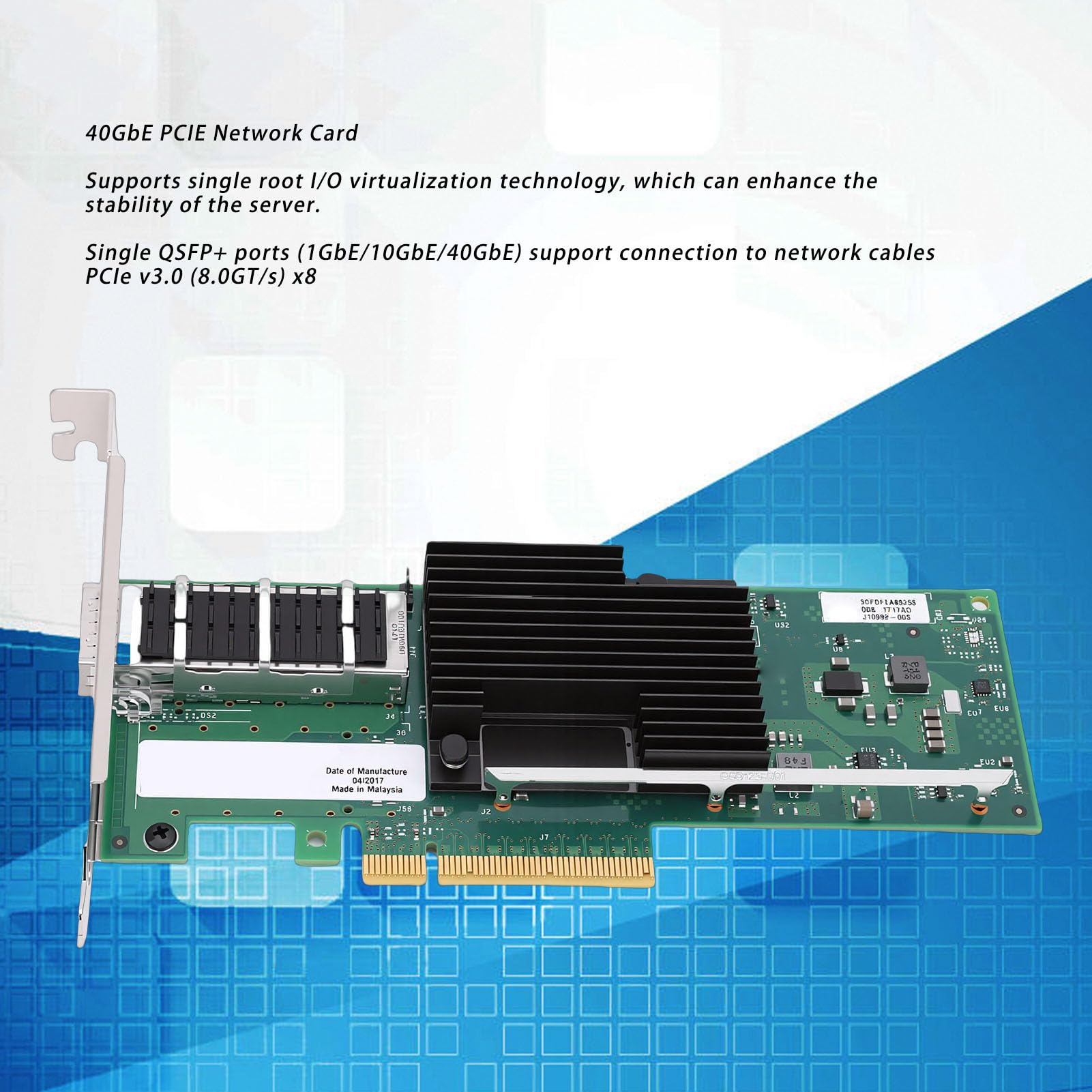 GOWENIC Adattatore di Rete PCIe, velocità Dati, Migliora la stabilità del Server, Supporto Tecnico, per L'aggiornamento dei Server Nelle Piccole e Medie Imprese