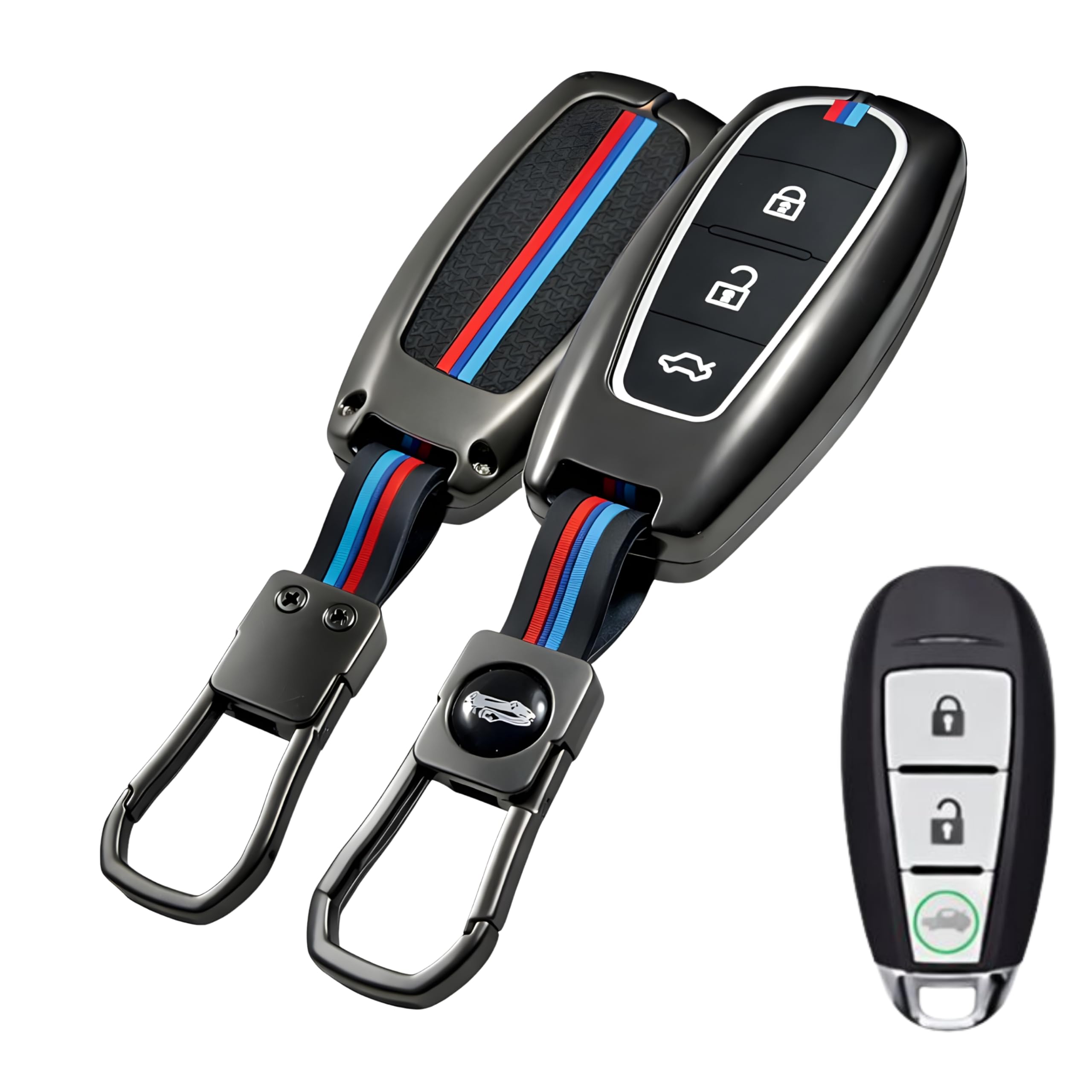 car key cover compatible with maruti suzuki baleno ciaz vitara brezza s cross swift ignis & urban cruiser 3 button smart remote key