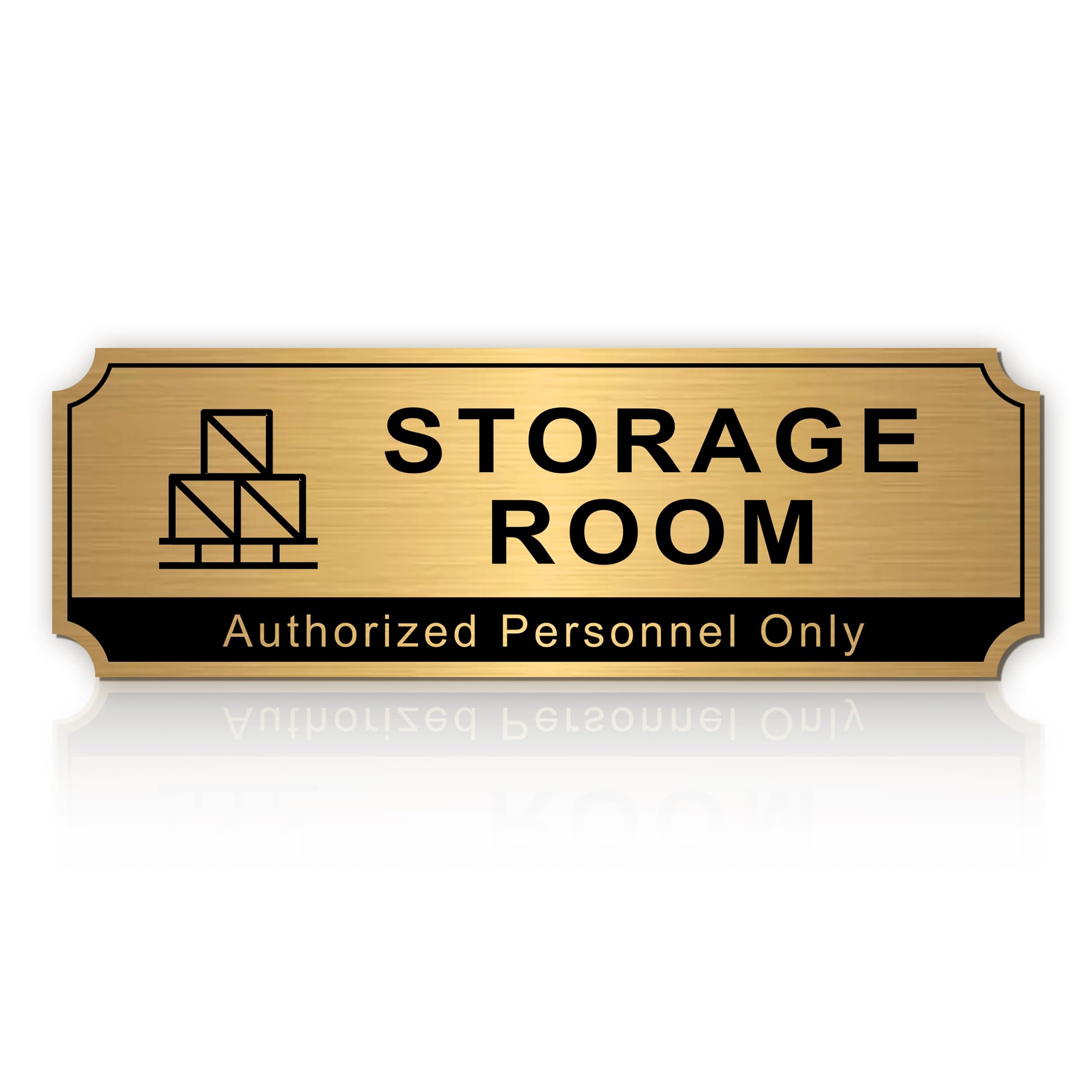 - Storage Room Sign for Business Door, Self-Adhesive Durable Modern Brushed Gold Storage Sign, UV and Weather Resistant Authorized Personnel Only Sticker for Home, Business, Restaurants, Private Area