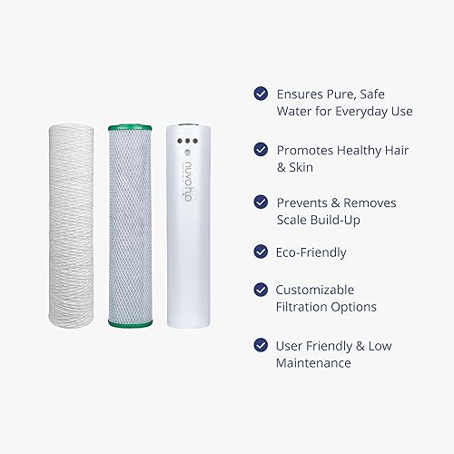 Miniatura 4 de NuvoH2O Cartucho de repuesto para sistema de trío para todo el hogar, avanzado filtro cítrico de 3 etapas, sistema de filtro de agua sin sal +