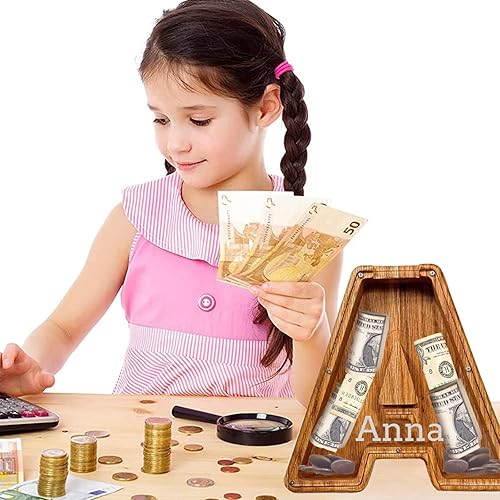 Miniatura 7 de Alcancía de letras personalizadas, marco de caja de dinero de letras personalizadas, alcancía para niños y niñas, regalo de cumpleaños de Navidad,