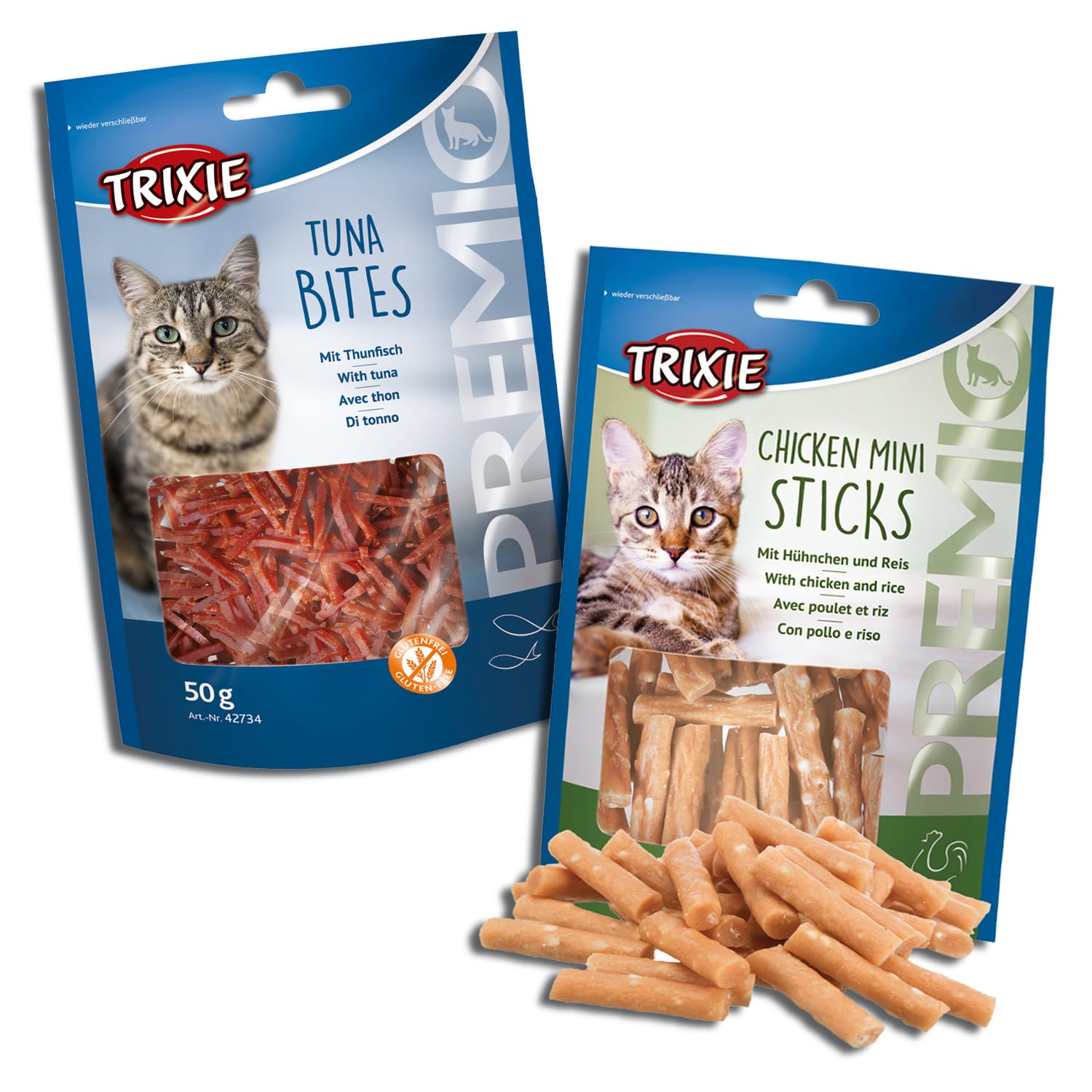 Trixie Cat Treat Combo of Premio Chicken Mini Sticks and Premio Tuna Bites, Nutrient Rich Treats for Cats, Suitable for All Breeds – (Pack of 2) (B0CZ78TMLL) Amazon Price History, Amazon Price Tracker