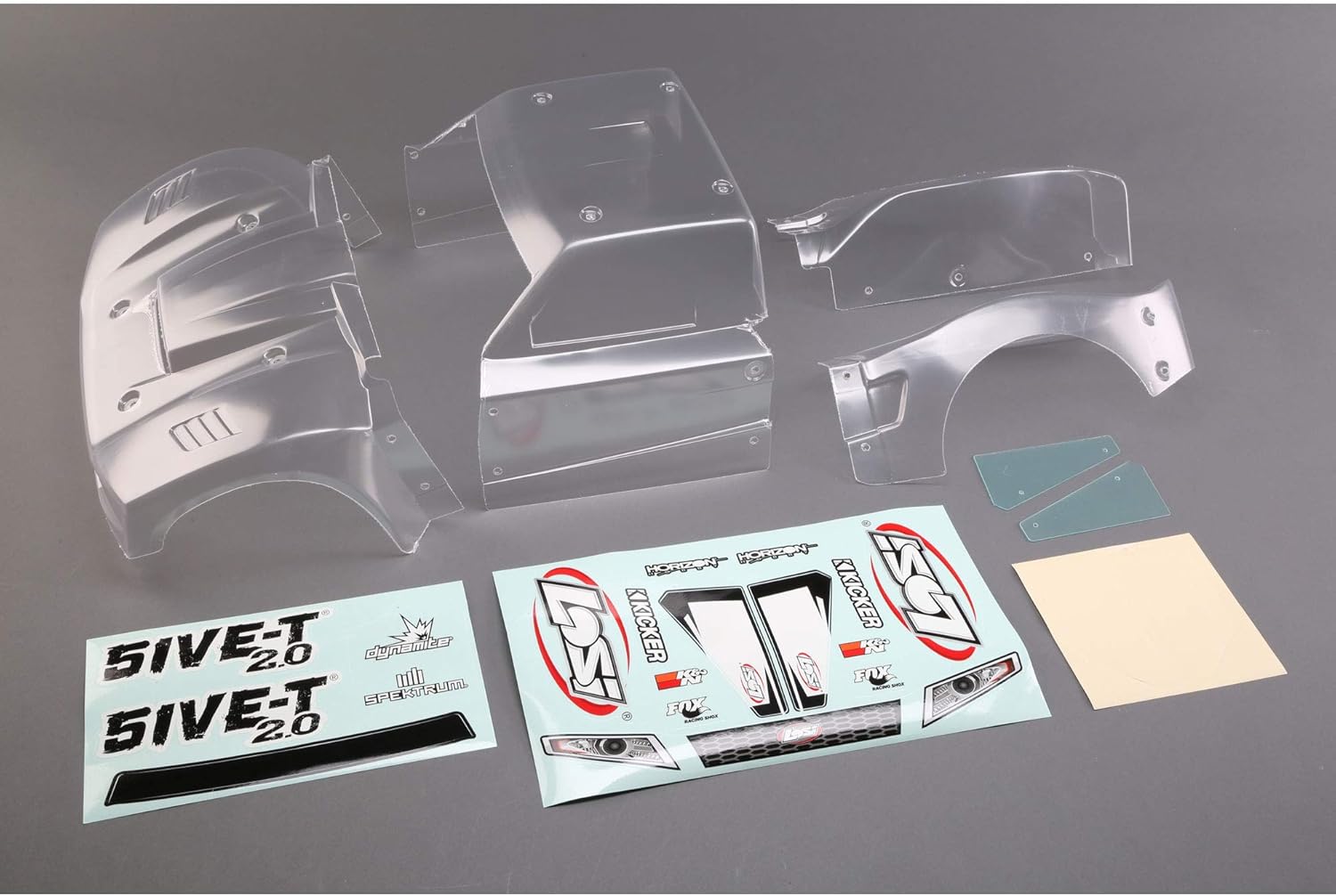 Losi 1/5 Clear Body Complete Body Set: 5IVE-T 2.0, LOS350006