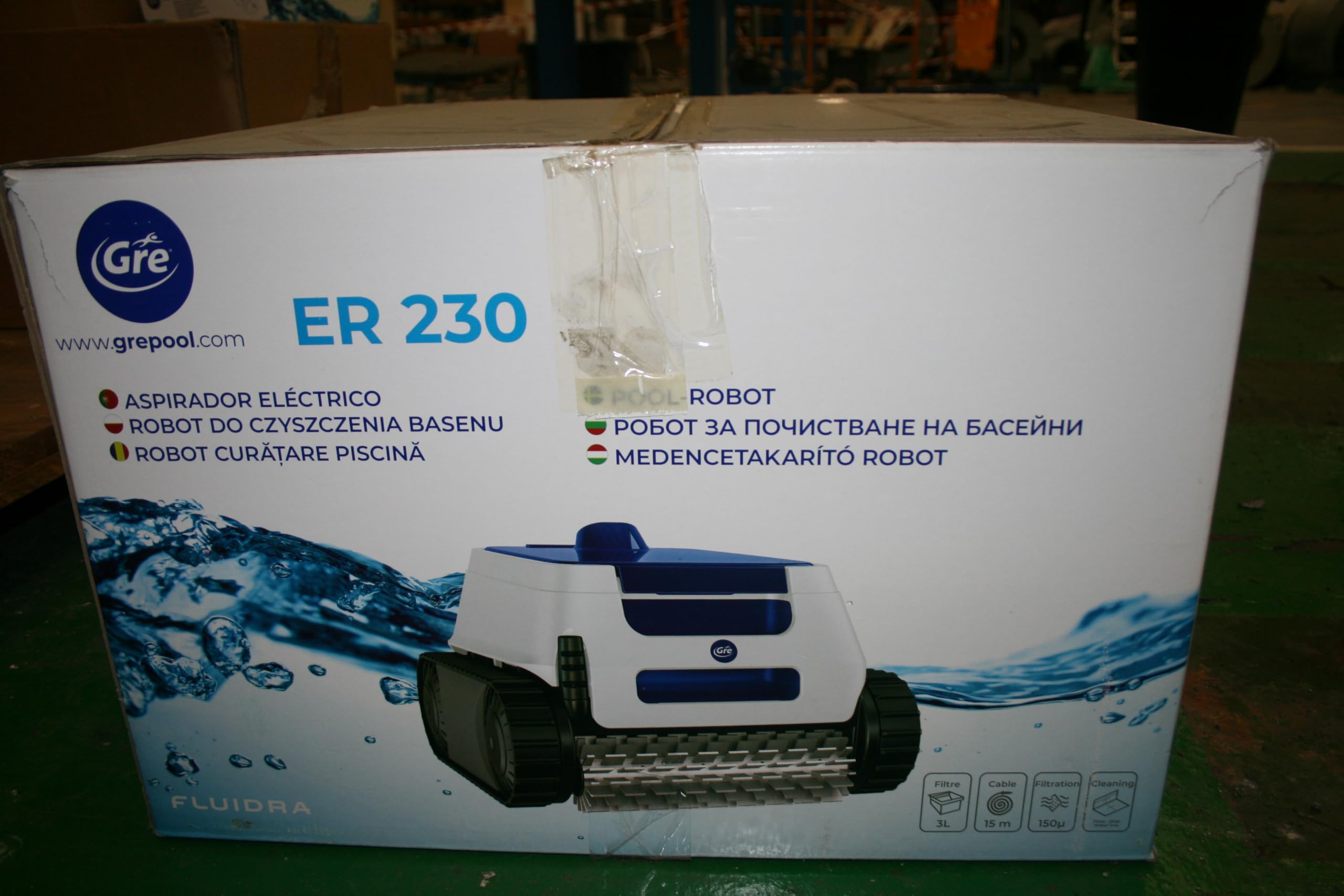 Gre ER230 Elektryczny Robot do Czyszczenia Basenów Wkopanych do 9 na 4 m, Czyści Dno, Ściany i Linię Wodną w 2h30