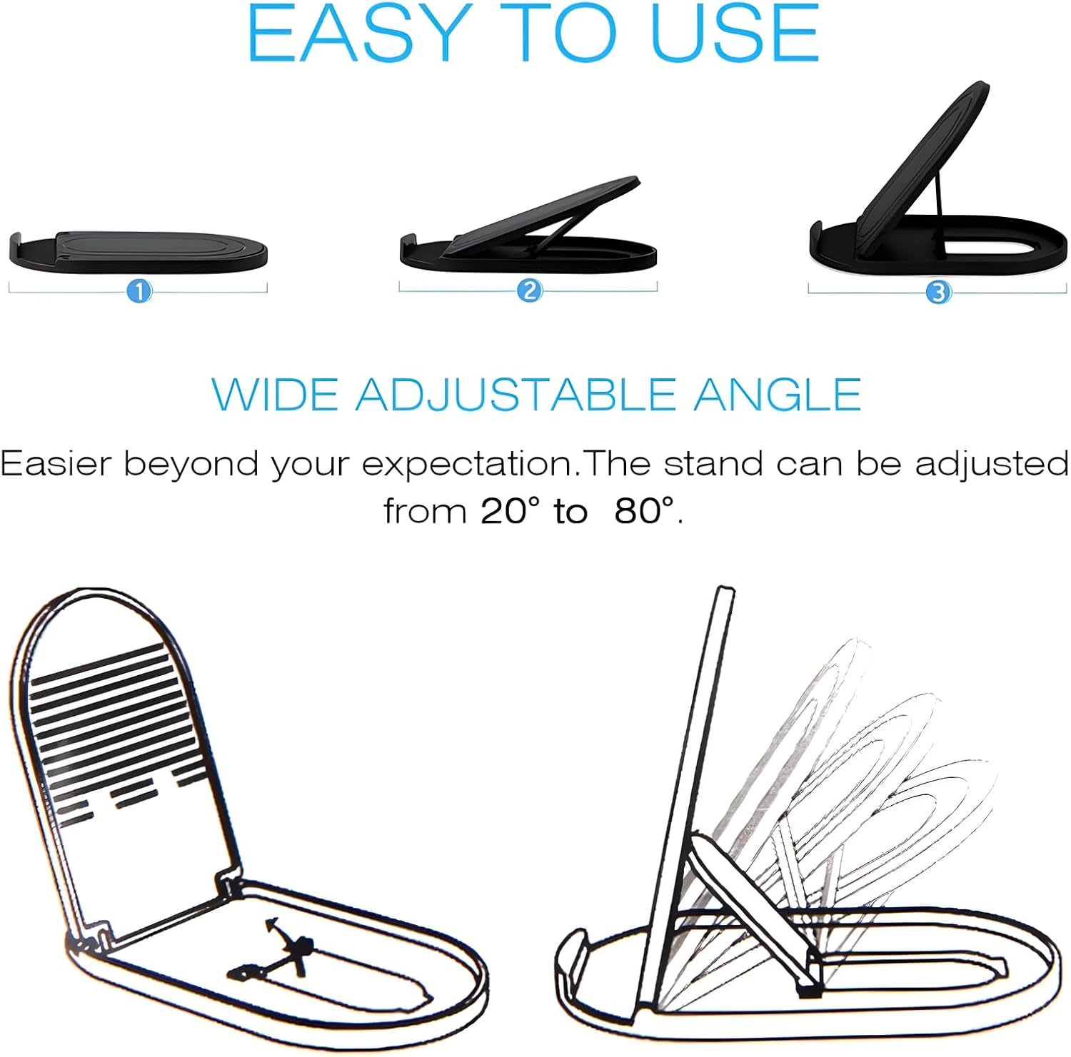 Cell Phone Stand 6Pack, Foldable Portable Desktop Cell Phone Holder, Adjustable Universal Multi-Angle Cradle Stands for iPhone 15 14 13 12 11 Pro Xs Max Xr X 8 Plus Samsung Galaxy Tablet Smart Phones