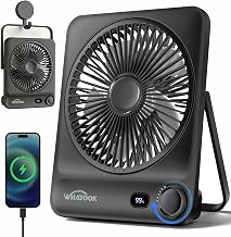 WHATOOK Portable Rechargeable Table Fan 10000 mAh, Silent