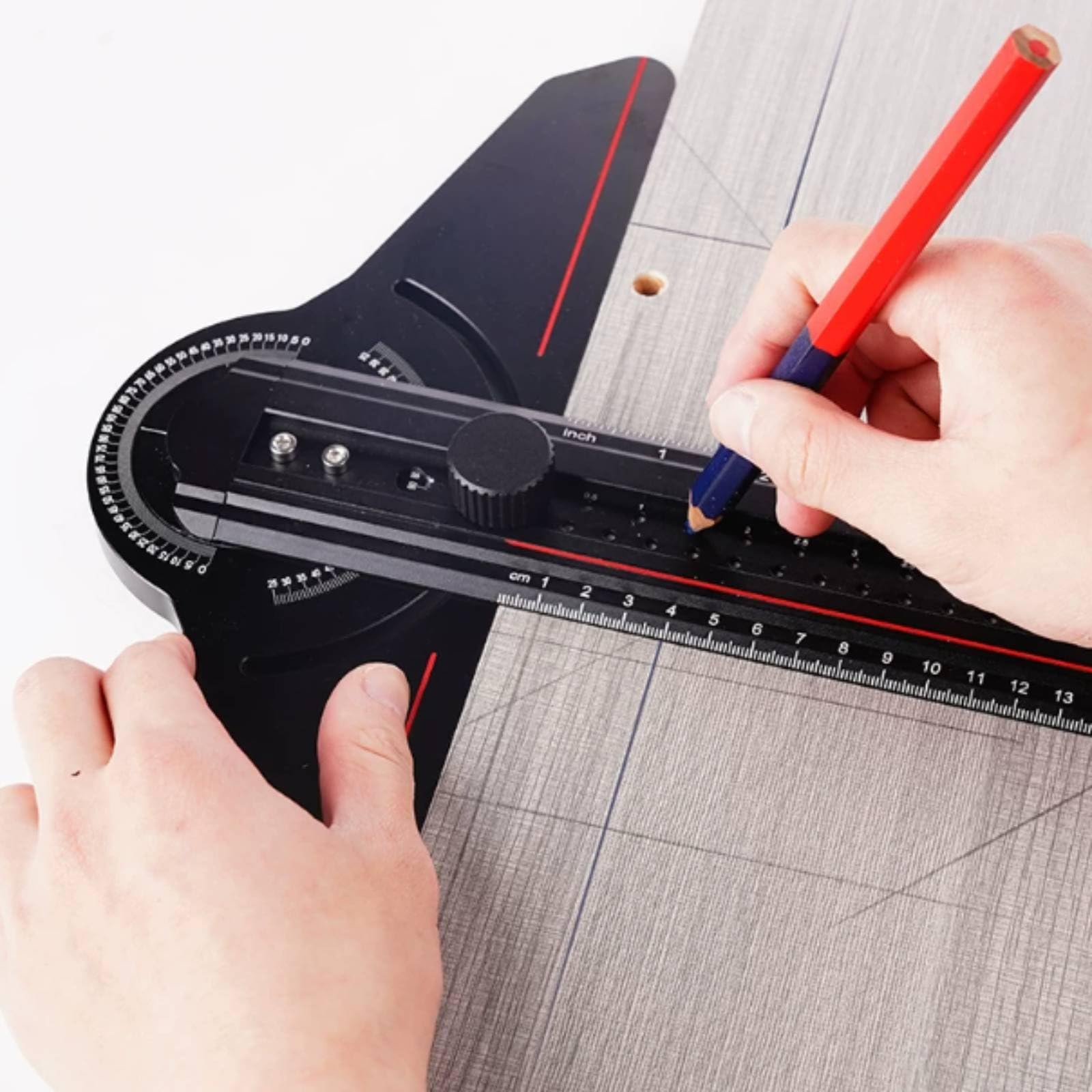 Angolare in Alluminio Righello Strumento Marcature Incise Nitide E Struttura Rinforzata per Controllo di Misurazione E Linee su Banco Adatta a
