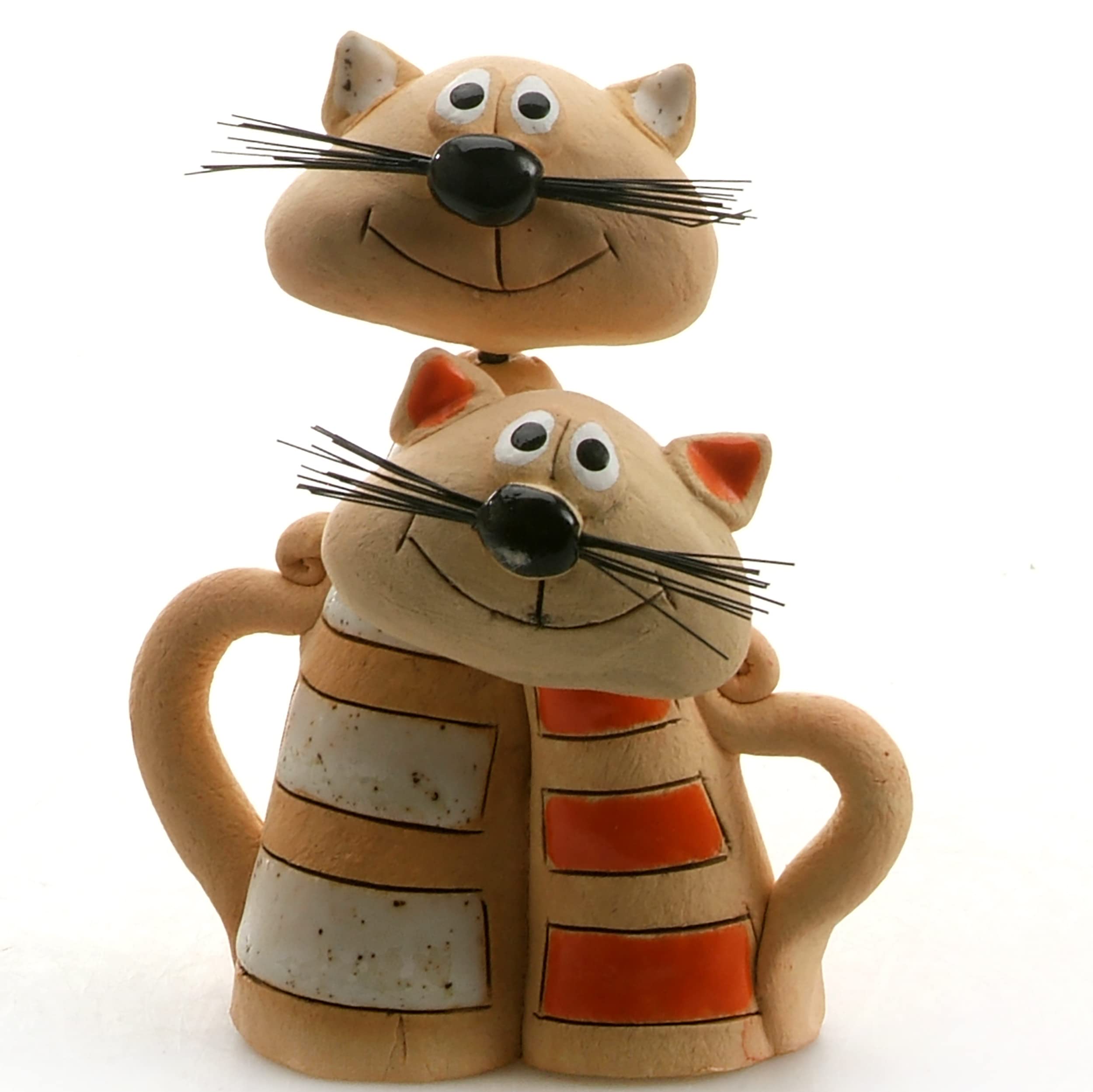 Enigma Supplies Loving Cat Couple with Mr and Mrs Ginger and White Stripey Cat Quirky Ceramic Ornament