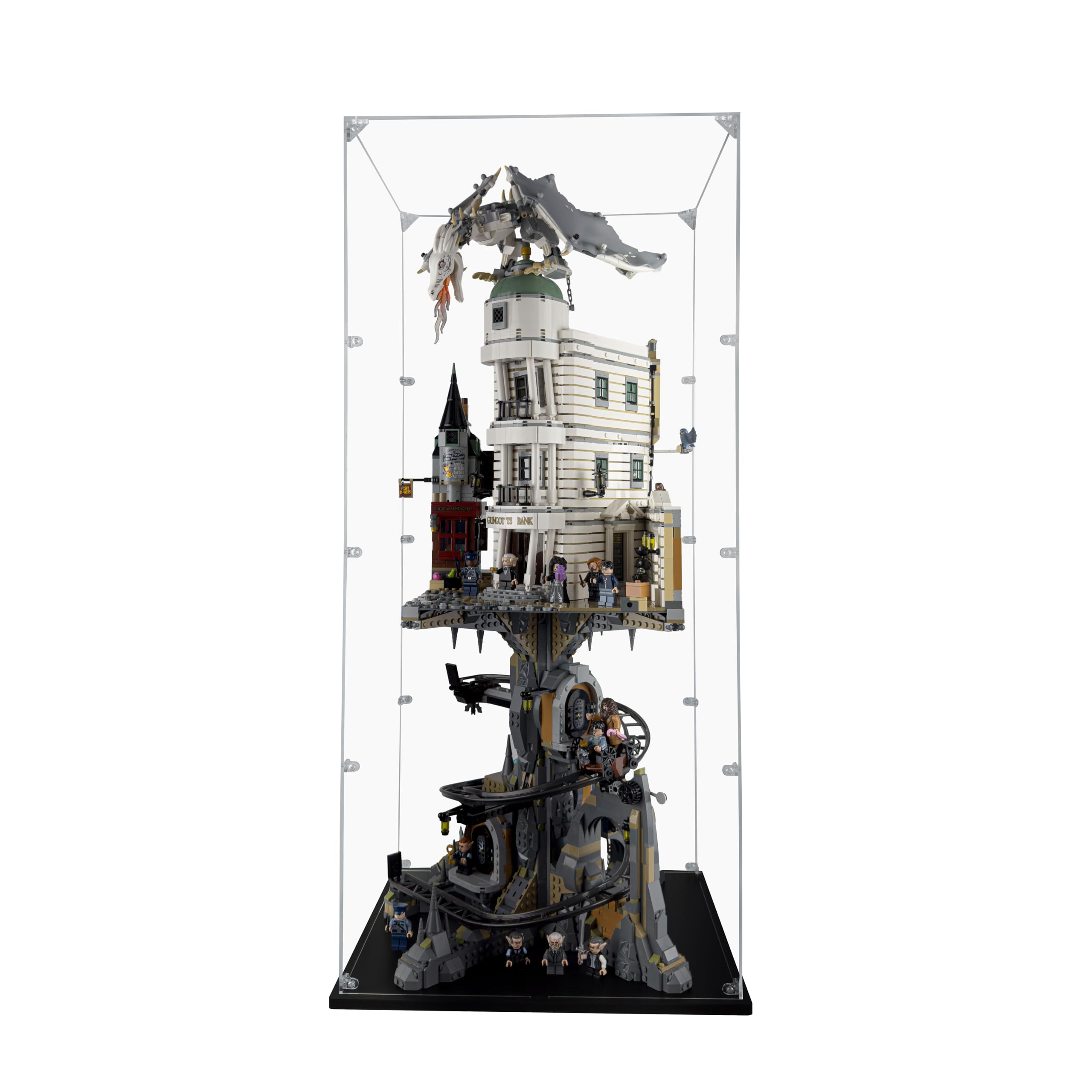 Acrylic Display Case Compatible for Lego Gringotts Wizarding Bank – Collectors’ Edition #76417, Dustproof Display Case (Case Only) (Lego Sets are NOT Included)