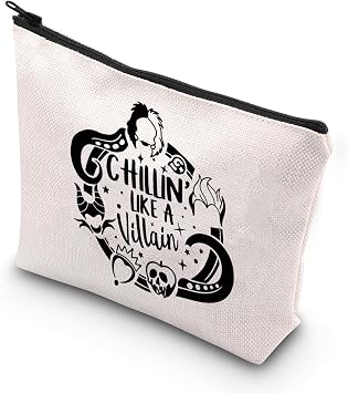 BDPWSS Evil Females Makeup Bag Chillin Like a Villain Travel Pouch For Villain Gang Bad Girls Fans Gift Family Trip Gift Like a villain