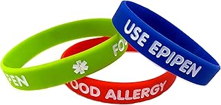 Food Allergy Silicone Medical Bracelets Size XS 7