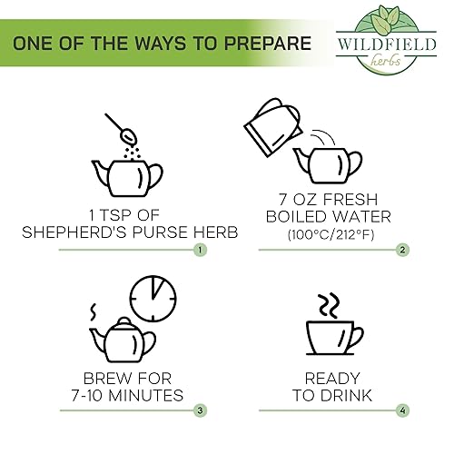 Miniatura 6 de Bolsa de pastor de hierbas a granel de té de pastor (Capsella bursa-pastoris)  50 g (1.8 oz) Bolsa de pastor de pastor