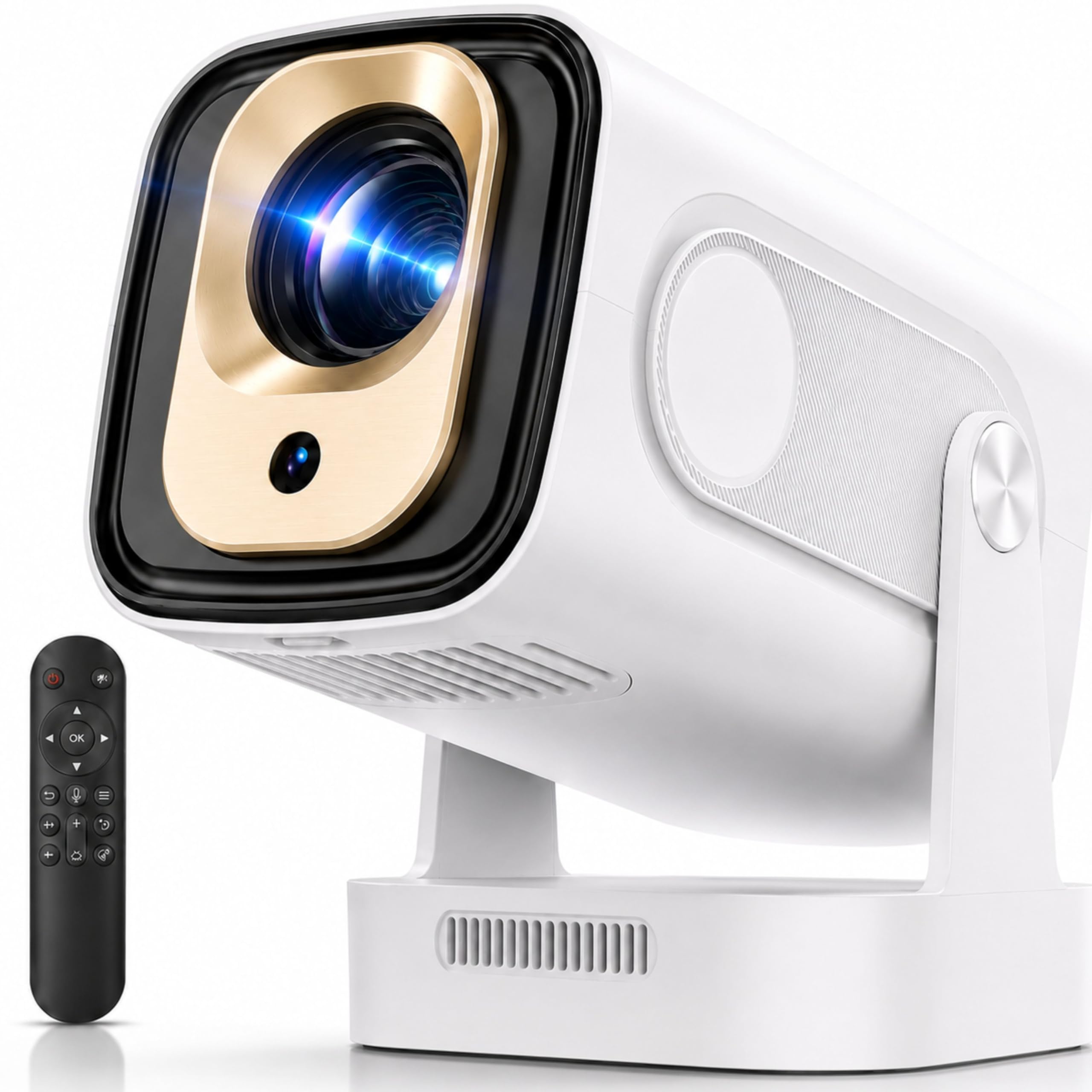 Mini proiettore portatile 1080p con supporto 4K, versione migliorata 2026, proiettore TV, proiettore portatile, Android 11 Auto Focus, fino a 130 pollici di proiezione, rotazione a 180°, per soffitto