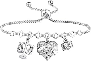 Scales of Justice Lawyer Gift Lawyer Rhinestone Heart Bracelet Lawyer Attorney Jewelry Law School Graduation Gift