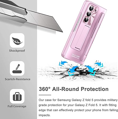 Miniatura 3 de Miimall Funda compatible con Samsung Galaxy Z Fold 5 con S Pen, resistente a las caídas, protector de pantalla frontal integrado + soporte + soporte