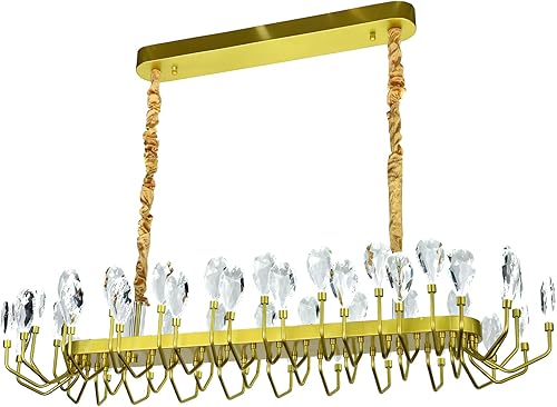 Miniatura 31 de Candelabro moderno de rama de árbol, 47.24 pulgadas, ramas de árbol de dinero, lámparas de cristal dorado, accesorios de iluminación colgantes