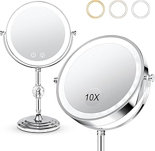 Espejo de maquillaje iluminado, espejo de aum...