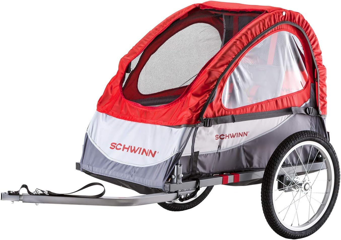 Trailblazer Plus Kids Bike Trailer, Single Seat, Universal Coupler, Folding Frame, Quick-Release Wheels, Canopy with Bug Screen and Weather Shield, Schwinn Bike Trailer for Kids