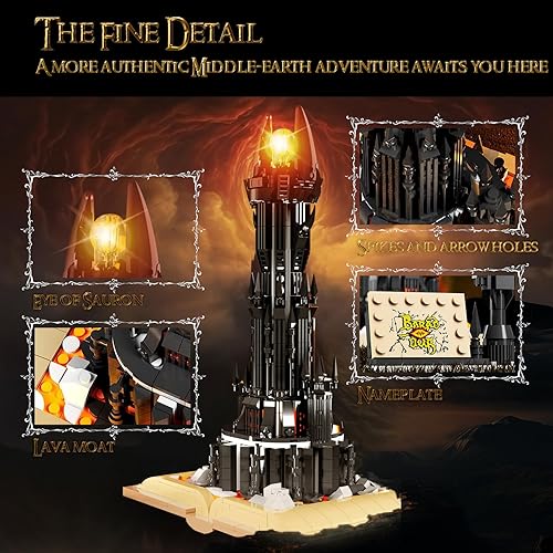 Miniatura 2 de Glowing Lord Castle LOTR - Juego de construcción de 969 piezas compatibles con Lego, juguete de regalo STEM para niños y niñas, modelo de
