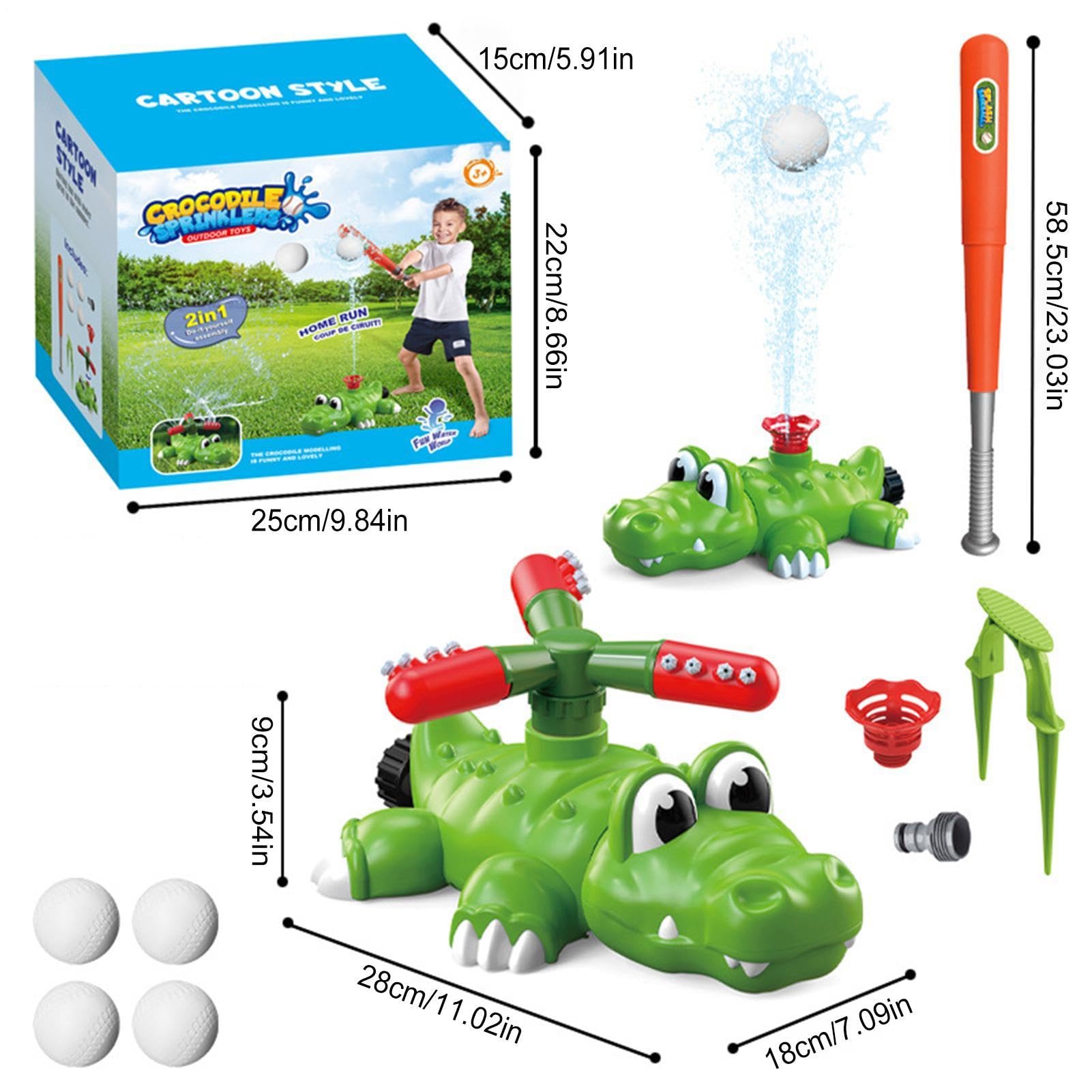 Zraszacz - Outdoor Crocodile Baseball Toy | Obrotowy zraszacz wody o 360 stopni, dla chłopców i dziewcząt, na lato, plażę, basen, imprezę,