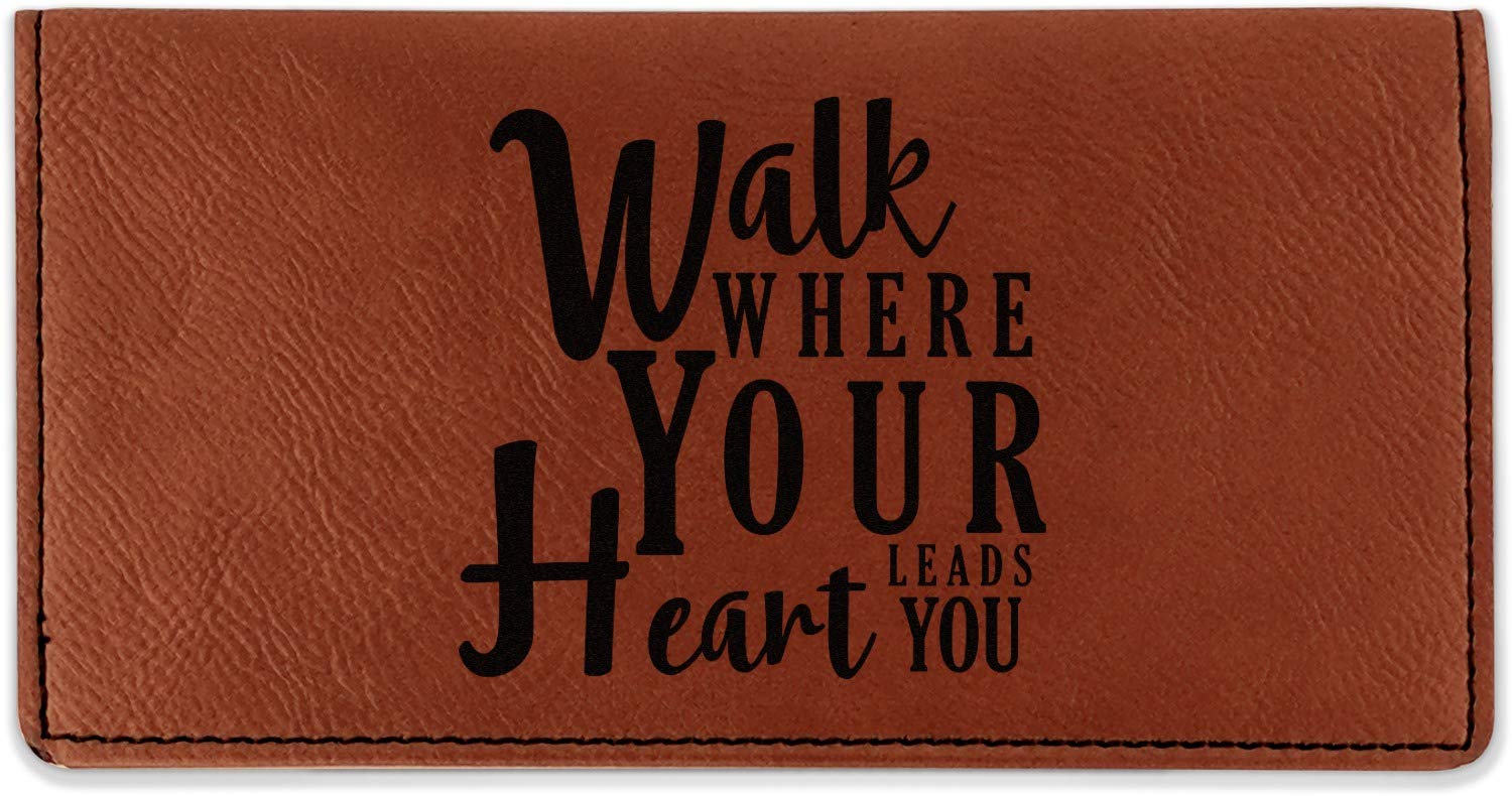 RNK Shops Personalized Heart Quotes and Sayings Leatherette Checkbook Holder - Double Sided