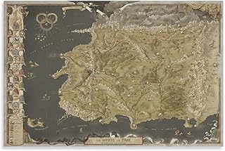 Vintage Map Fantasy THE WHEEL OF TIME MAP1 Poster Decorative Painting Canvas Wall Art Living Room Posters Bedroom Painting 24x36inch(60x90cm)