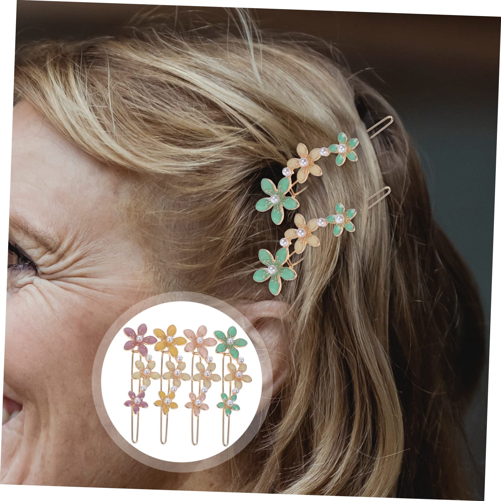 Baluue 12stücke Haarklammern Mit Perlen Und Metallblüten Hochwertige Haarspangen Für Damen Dekorative Haarschmuck-accessoires Für
