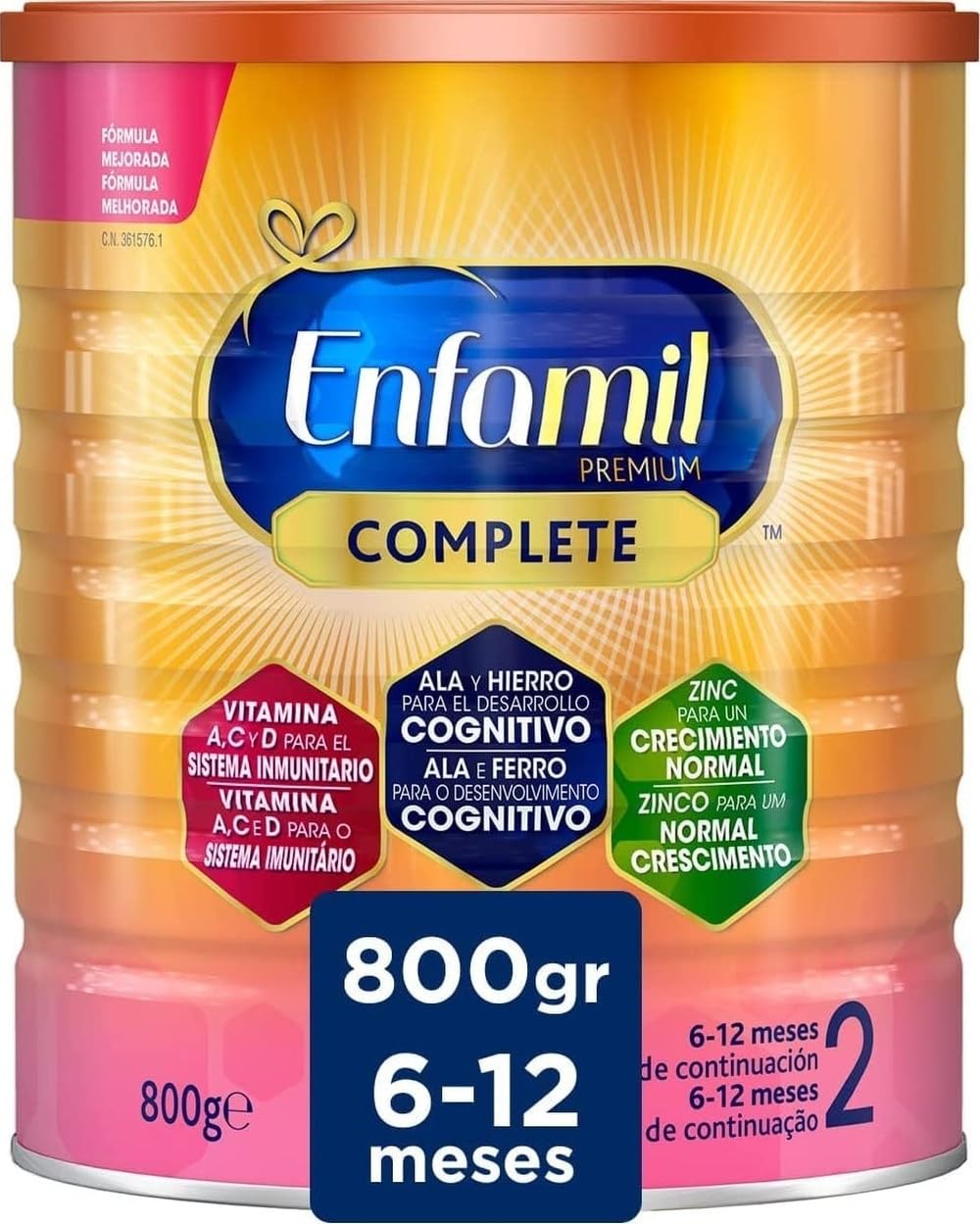 Enfamil Premium Complete 2 - Leche Infantil De Continuación Para Lactantes Bebés De 6 A 12 Meses - 800 g con descuento
