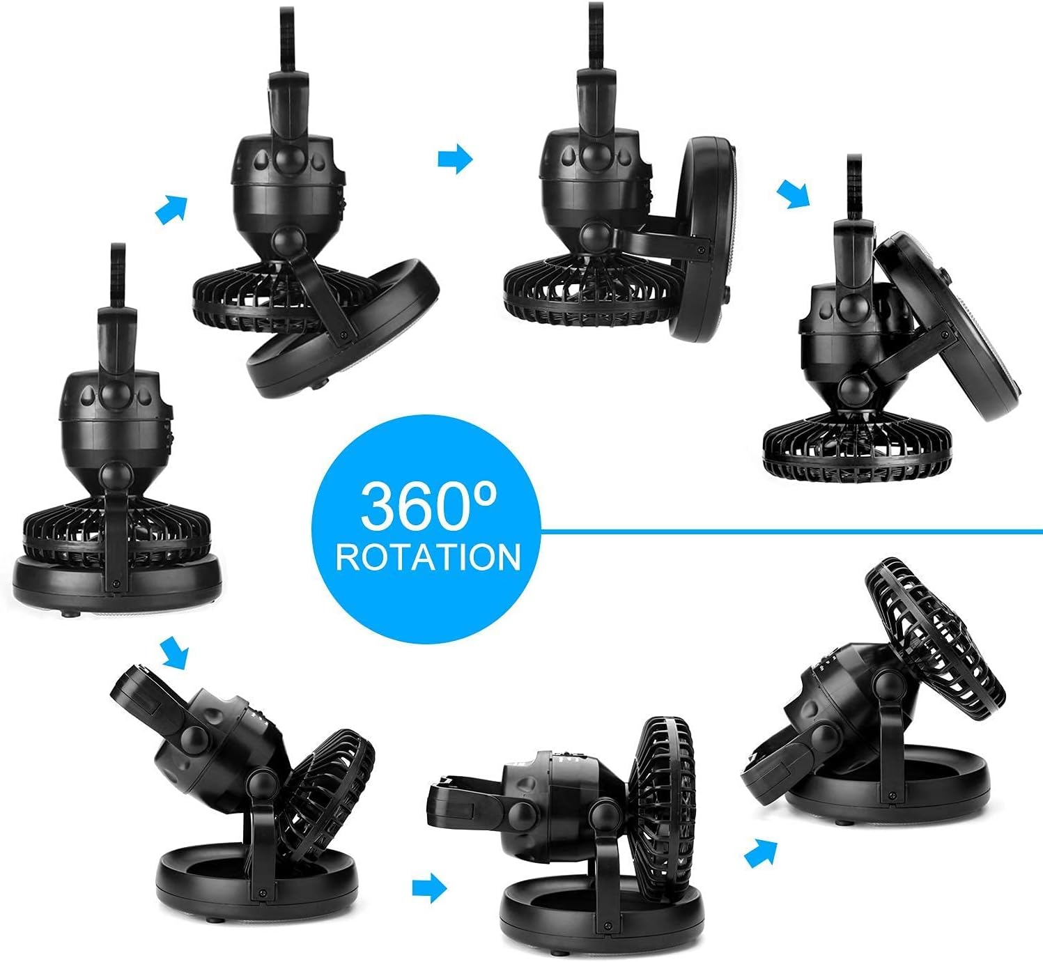 Odoland Bundle – 2 Items 22pcs Camping Cookware Mess Kit and Portable LED Camping Lantern with Ceiling Fan