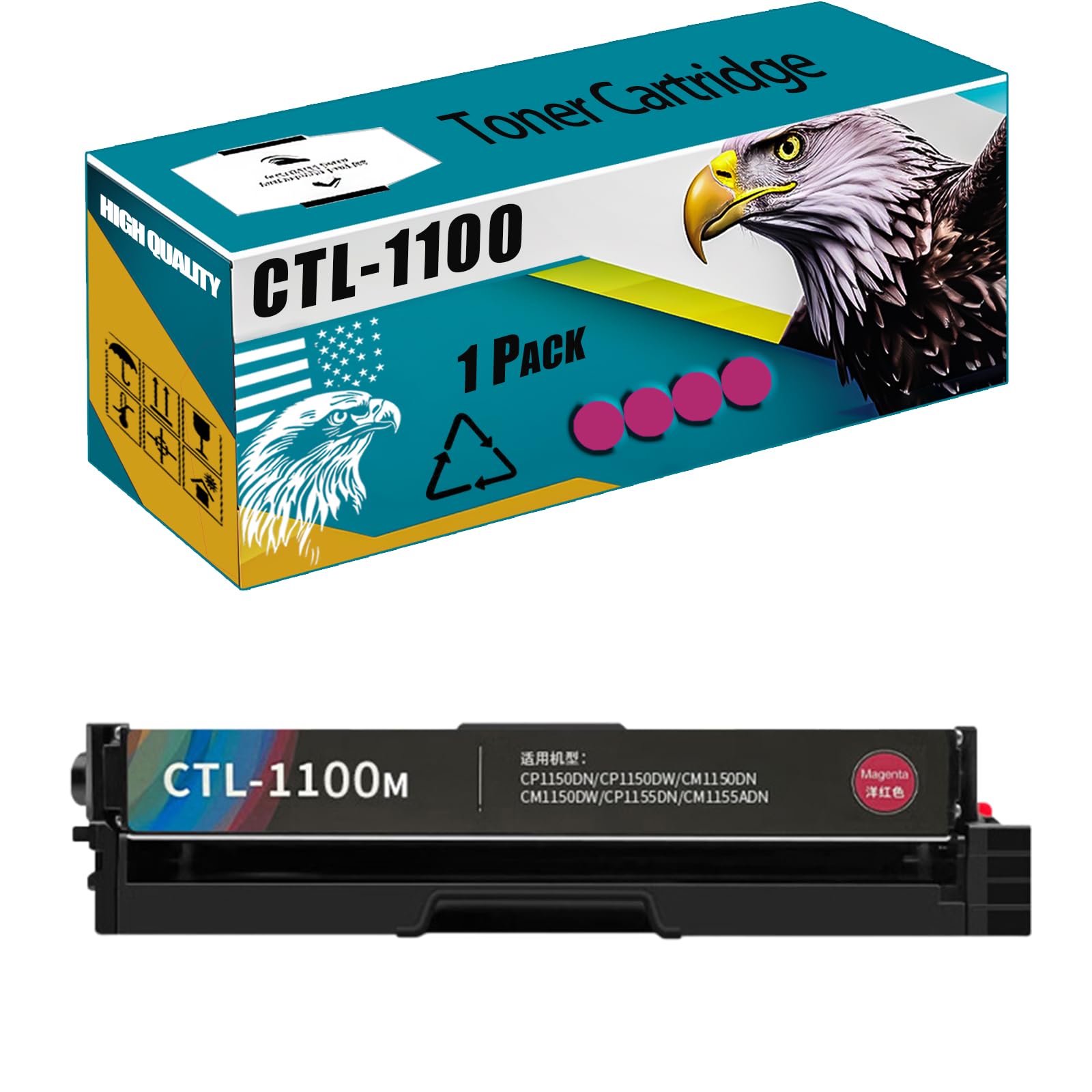 CTL-1100 Toner Cartridge Compatible for Pantum CP1100 CM1100 CP1100DN CP1100DW CM1100DN CM1100DN CM1100DW CM1100ADN CM1100ADW Printers, High Production Replacement (Magenta)