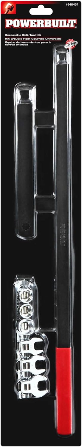 Powerbuilt Serpentine Belt Tool Set, Remove and Install Car Vehicle Serpentine Belts, for Spring-Loaded - 648451