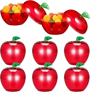 24Pcs Christmas Candy Boxes,Mini Plastic Filled Red Apple Containers,Chocolate Treat Cookie Jar Favor Boxes for Party Wedding Christmas Valentine's Day