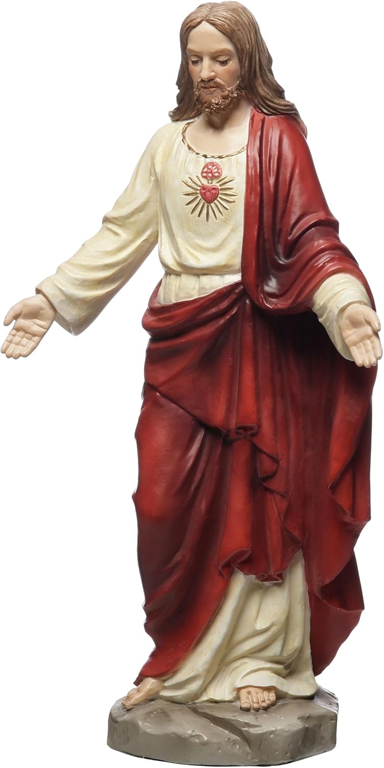 Veronese Design 6 1/8 Inch The Sacred Heart of Jesus Polyresin Hand Painted Religious Collectible Figurine Statue - Image 11
