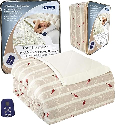 Miniatura 9 de Shavel Home Products Manta térmica eléctrica sólida de microfranela, tamaño KingCalifornia King, chino