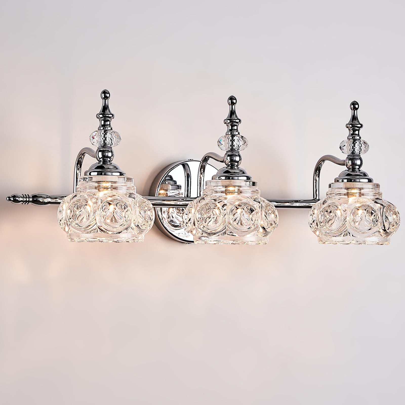 DJFHKO Vanity Lights for Bathroom Vanity Light Fixtures Chrome Vanity Lights for Bathroom 3 Light Bathroom Vanity Light Fixtures
