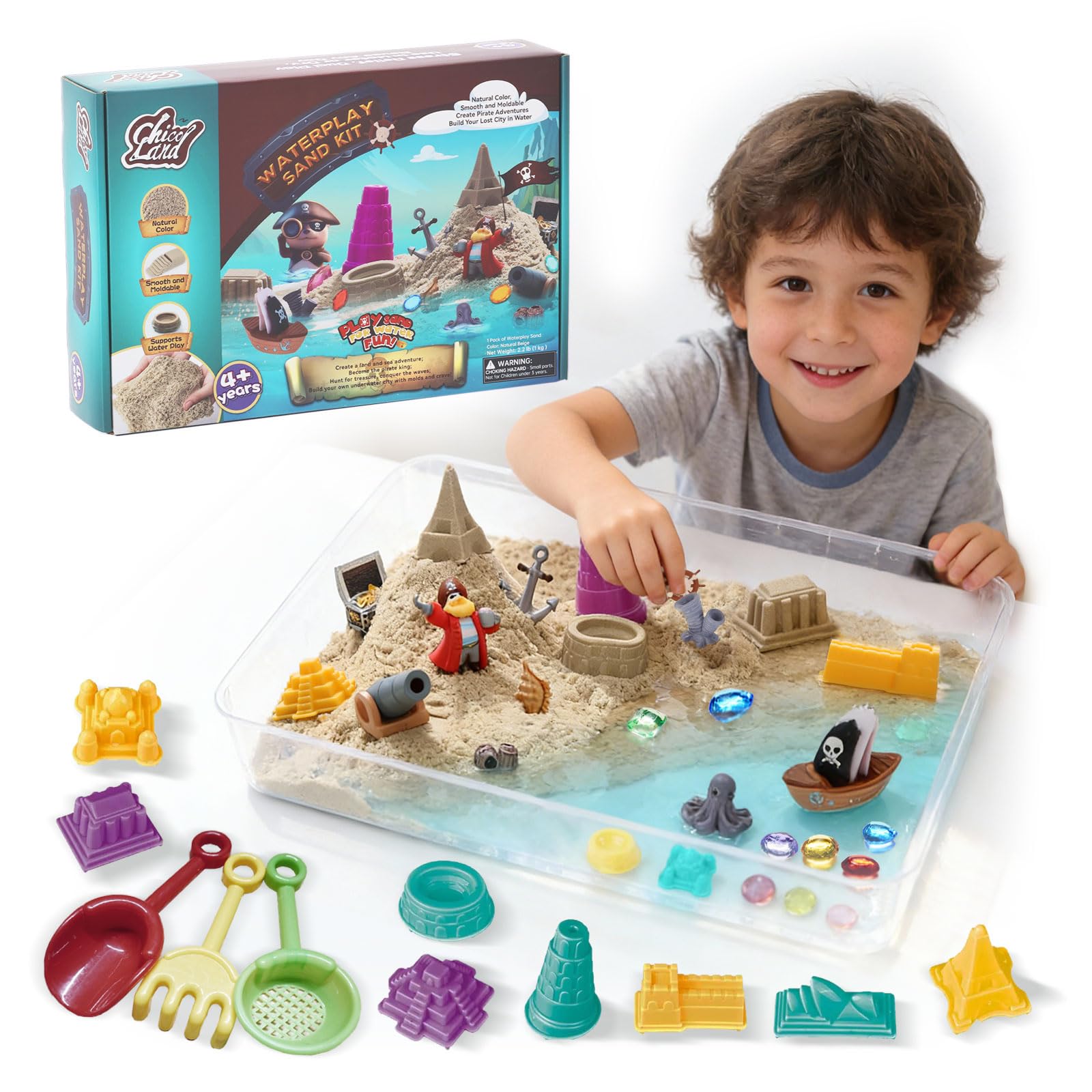 Amazon.com: Chico Land Waterplay & Sensory Sand Kit – 2.2lb Pirate
