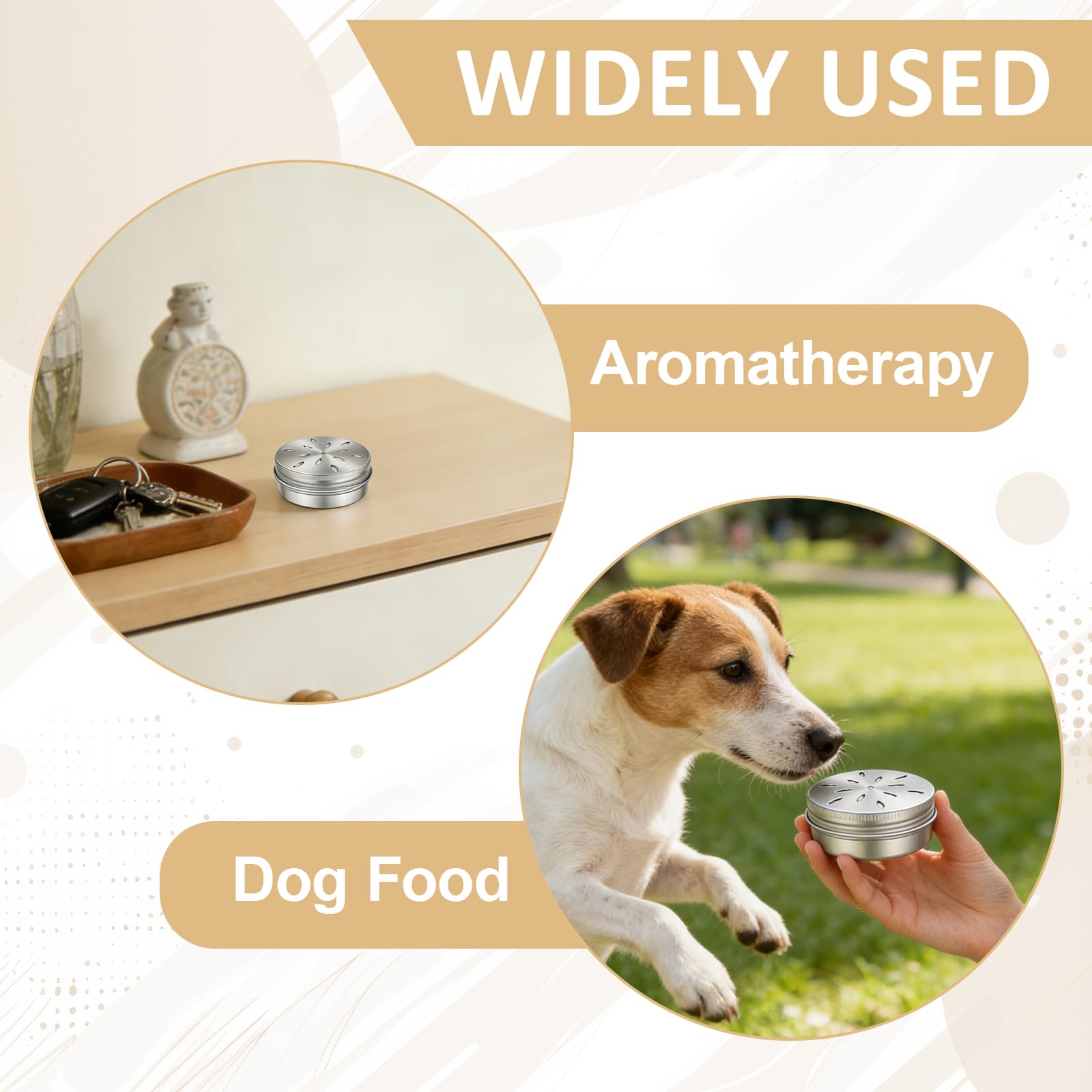 Conteneur pour Parfum pour Chiens, 60 ML Boîtes en Aluminium pour Parfum pour Chiens avec Aération, Accessoires pour Le Dressage des Chiens Renifleurs, Travail Olfactif, 8 Pièces