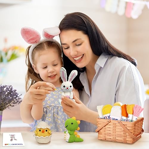 Vista 17 de wokdsbl Kit de ganchillo para principiantes con hilo personalizado de alta calidad mejorado y tutoriales en video paso a paso, regalo ideal