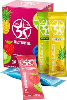 5 Star Electrolytes Multipack - 4 Real Fruit Flavors | 16 Individual Stickpacks - Key Electrolytes to Hydrate