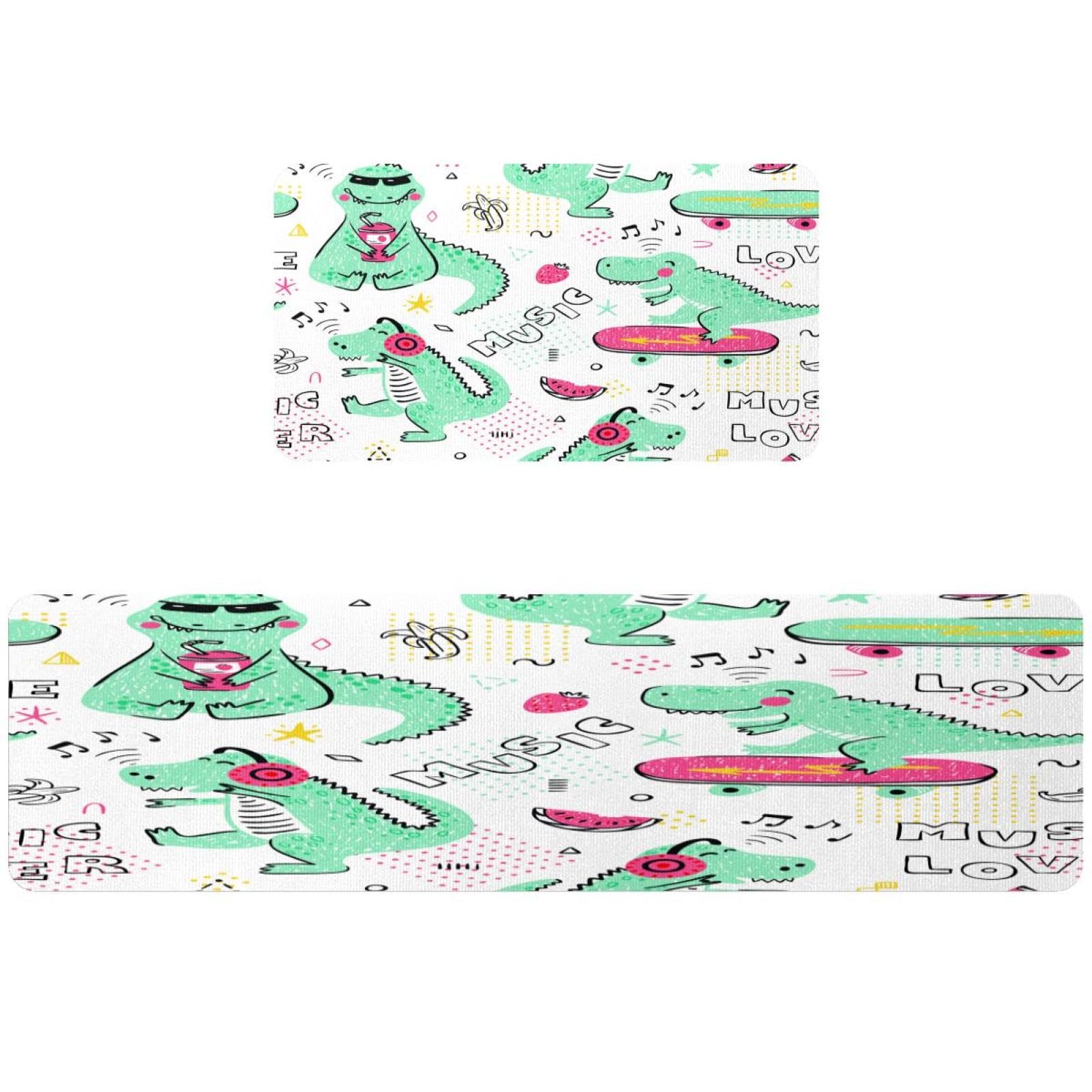 Alfombrillas de cocina con diseño de dinosaurio para un suelo limpio