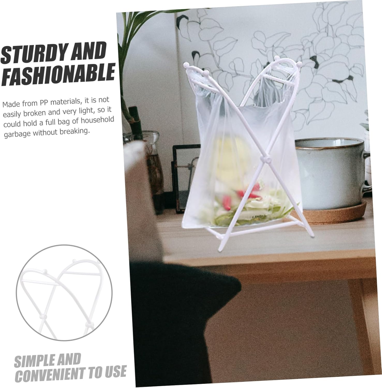 Multi-functional Trash Bag Rack Easy to Change Garbage Bag Holder for Kitchen Bathroom Office Stand for Convenient Waste Collection and Storage
