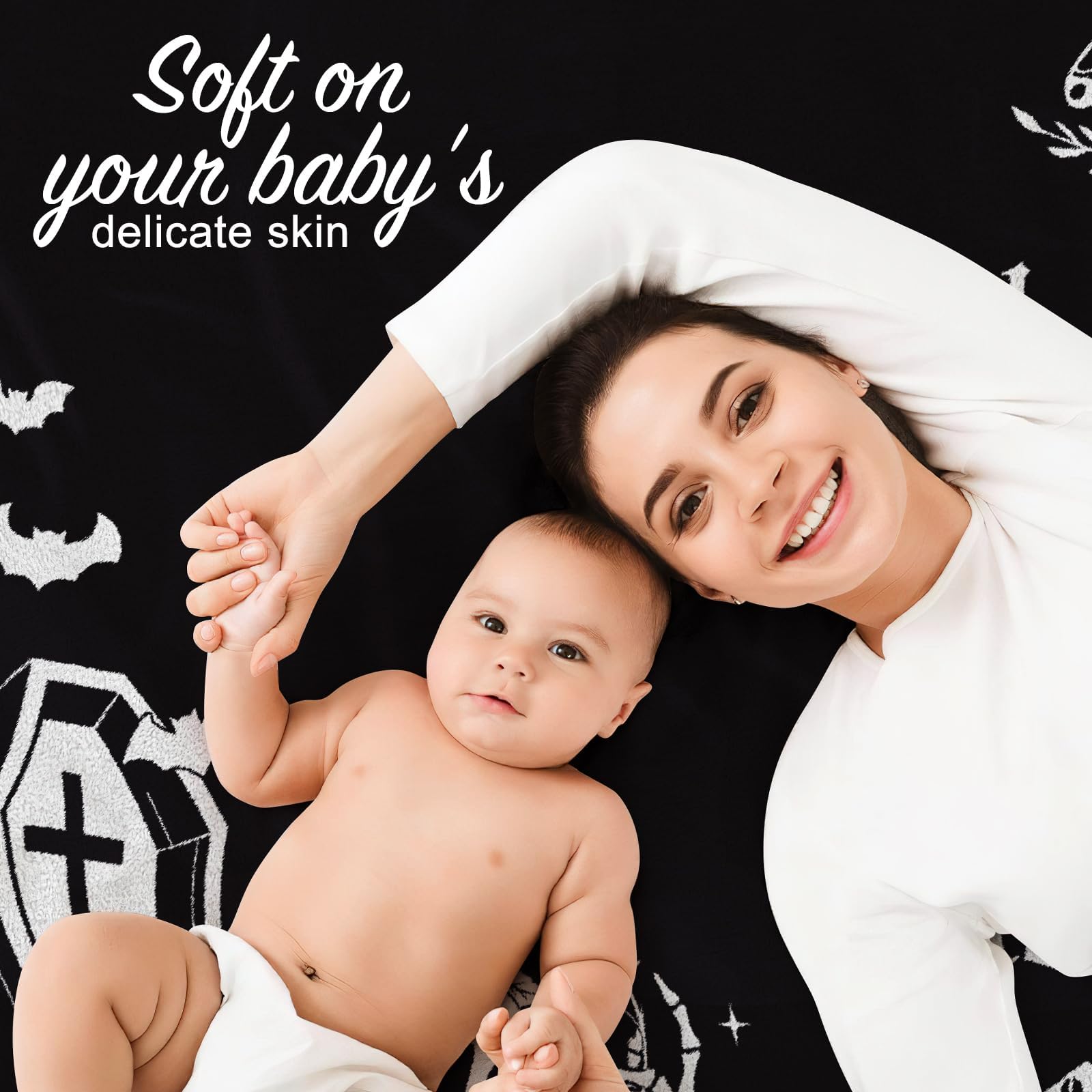 Manta gótica mensual de hitos para bebé, tabla de crecimiento gótica para niña, niño, baby shower, fondo para recién nacida, mamá, polilla, guardería, murciélago, decoración de Halloween,