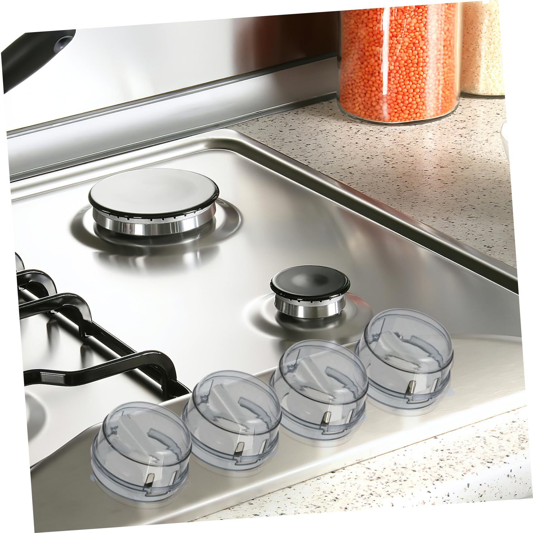 BESPORTBLE 4Pcs Stove Knob Covers for Safety Durable Kitchen Safety Guards Gas Stove Protector for Safety Design for Easy Temperature Control Visibility