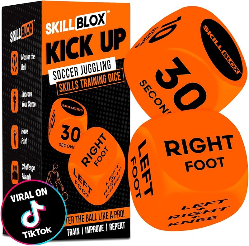 Kick Up Soccer Training Dice Game 2 Pack | Soccer Gifts for Boys | Kick Up & Shooting Training Dice | Fun Soccer Skill Games for Kids | Screen Free Sports Toys & Soccer Gifts