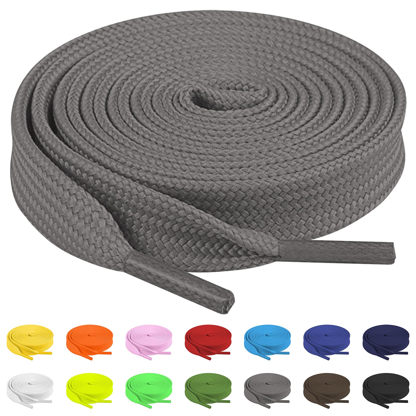 TBOC Cordones Planos para Calzado Zapatos Deportivas Zapatillas Botas Cordón Patines Fútbol Deportes [Ancho 8 mm] Compatibles con Converse Nike Adidas Panama Jack Vans — view 17