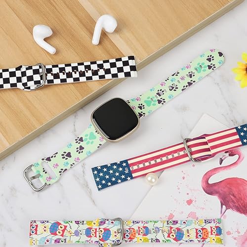 Miniatura 2 de Ecute Bands for Fitbit Versa 3Sense 2, Silicone Waterproof Replacement Women Men Bands Strap for Fitbit Versa 34 Sense 2 1 Smartwatch -Vintage