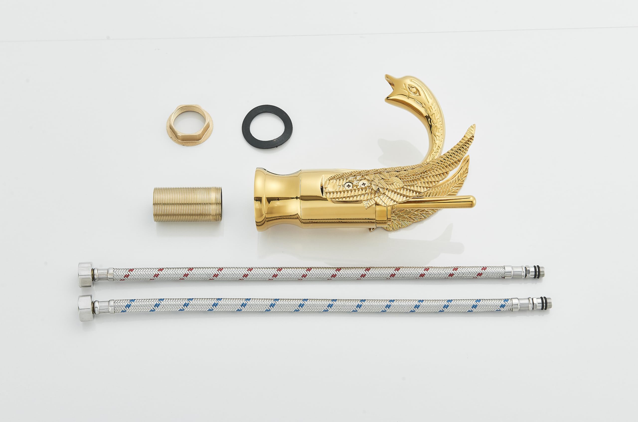Suguword Grifo de Baño Dorado con Diseño de Cisne, Mezclador de Lavabo con Diseño de Cisne, Grifo de Lavabo para Baño, Mezclador de Baño para Lavabo con Diseño de Cisne