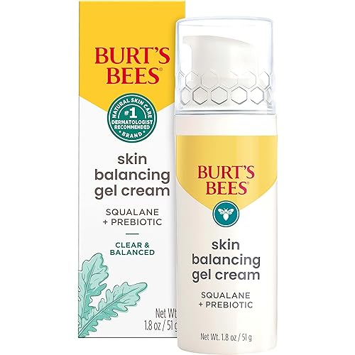 Burt's Bees Crema de gel diaria, hidratante facial que equilibra la piel, hidrata la piel, para todo tipo de piel, con un prebiótico, 1.8 onzas.
