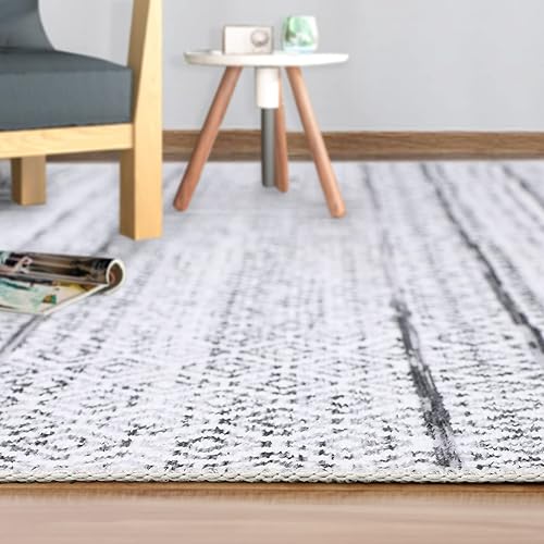 Miniatura 5 de JOLENE.K Alfombra lavable de estilo bohemio para sala de estar, antideslizante, geométrica, de 6 x 9 pies, estilo bohemio, moderno, resistente a las